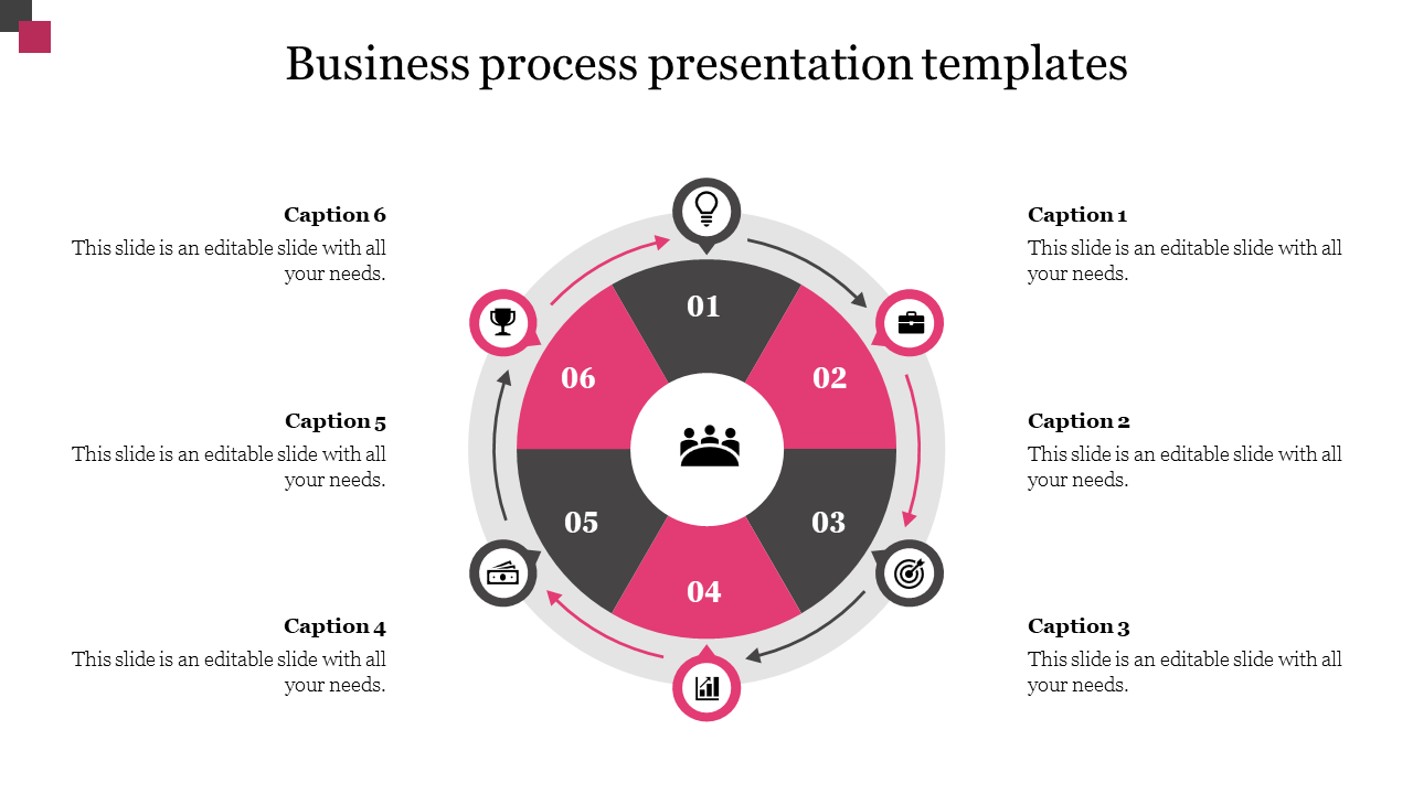 Business Process Presentation Templates-Six Node